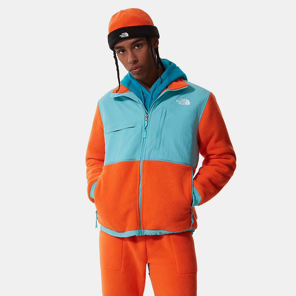 The North Face Fleece Jacket Mens Australia - The North Face Denali 2 Red Orange / Blue (BXH-952386)